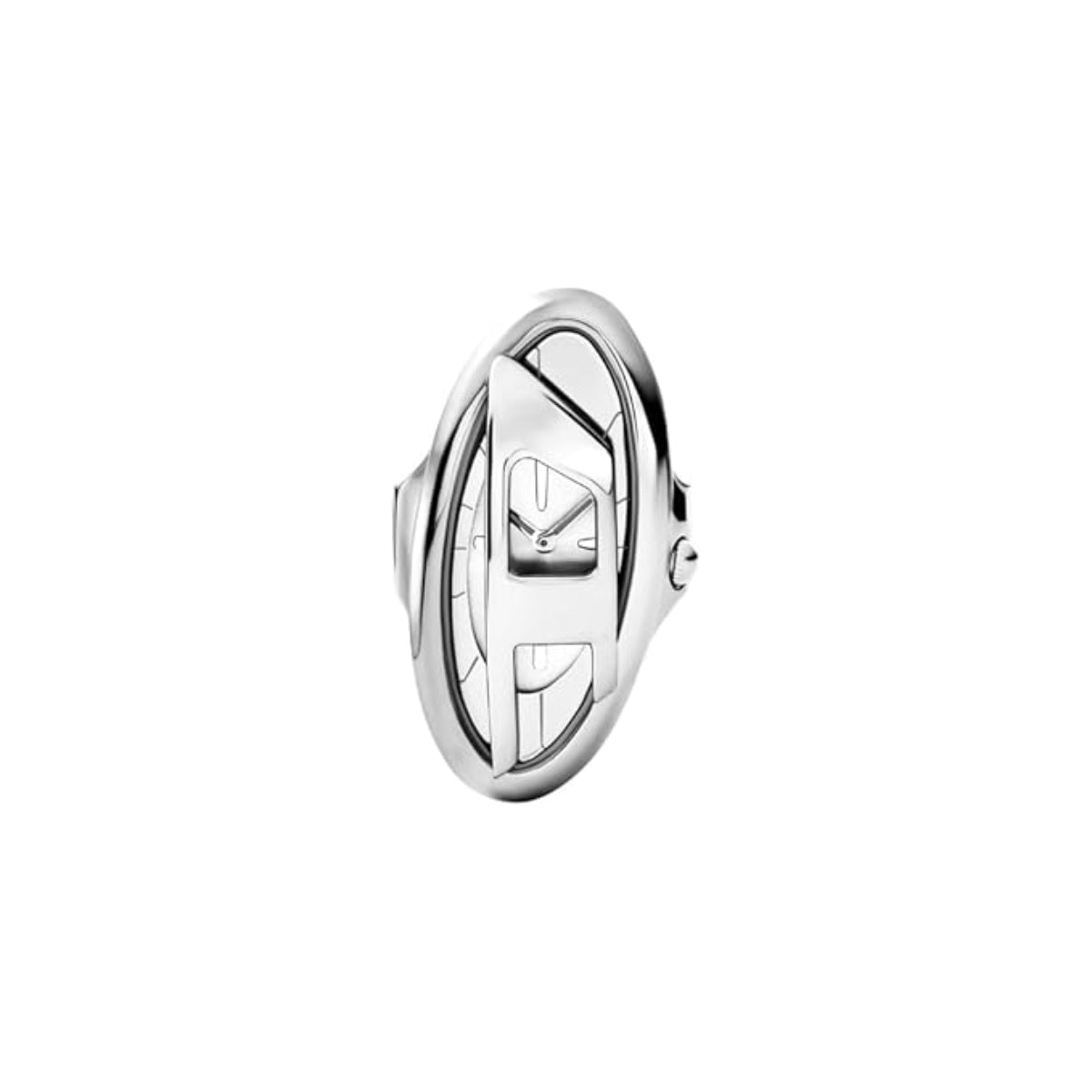 Diesel D-Era Quartz Silver Dial Analog Stainless Steel Women Ring Watch DZ5623