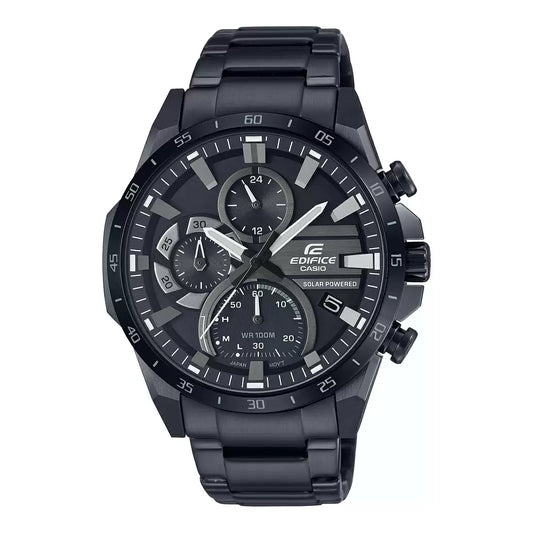ED548 | CASIO Edifice Black Solar Chronograph Men's Watch