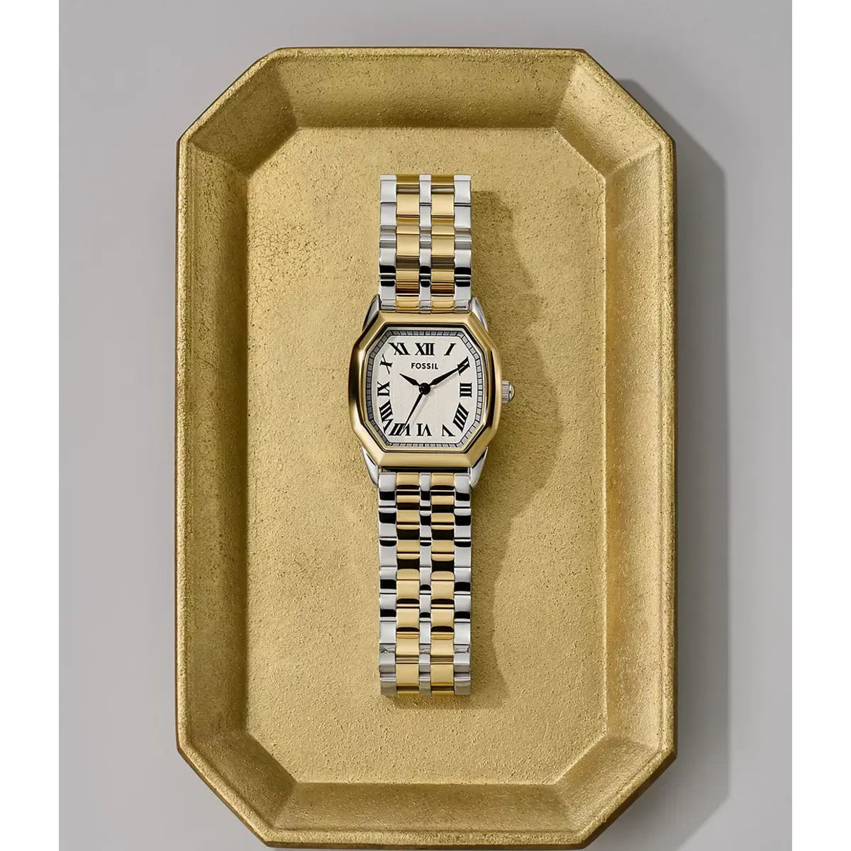 Fossil Harlow Three-Hand Two-Tone Stainless Steel Women Watch ES5362