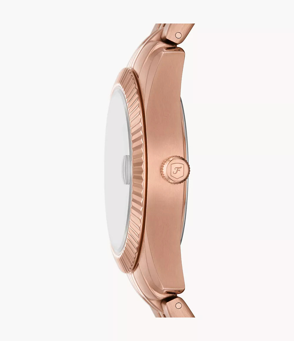 ES5369 FOSSIL | Scarlette Three-Hand Date Rose Gold-Tone Stainless Steel Watch