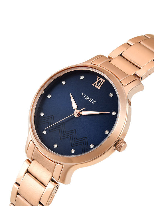 Timex Classics Quartz Blue Dial Analog Stainless Steel Women Watch TWTL12310