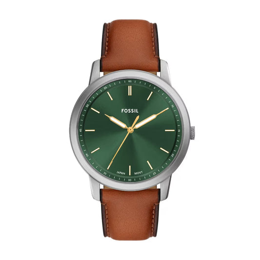 Fossil Minimalist Quartz Green Dial Three-Hand Men's Watch FS6094