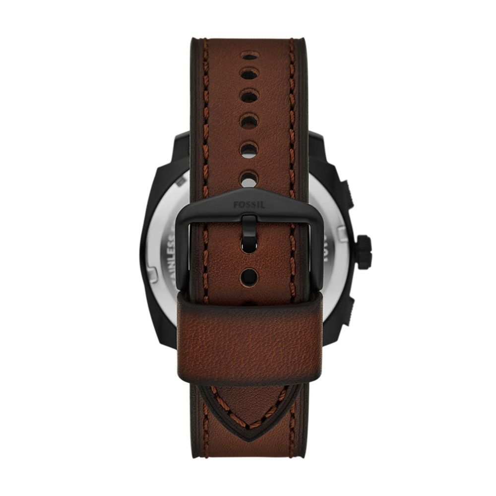 Fossil Machine Quartz Black Dial Analog Chronograph Men Watch With Bracelet FS6102SET