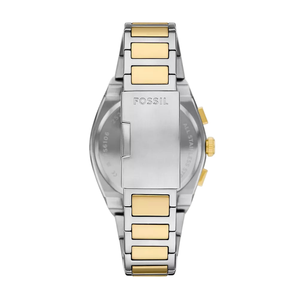 Fossil Everett Quartz Green Dial Chronograph Stainless Steel Men Watch FS6106