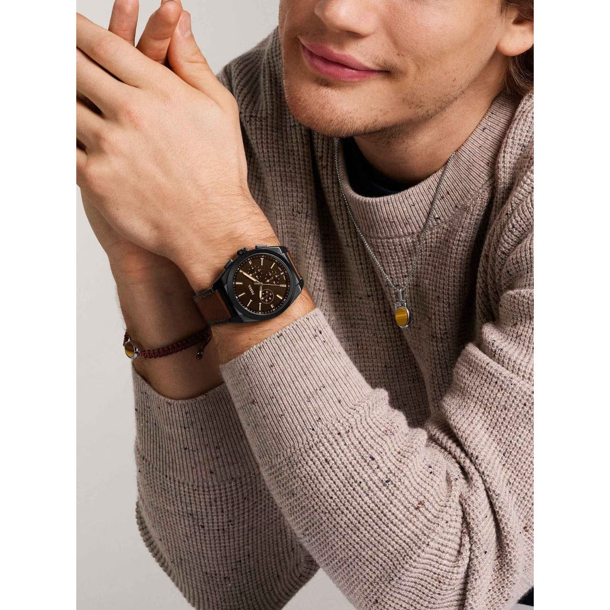 Fossil Everett Black Dial Analog Chronograph Men Watch FS6108