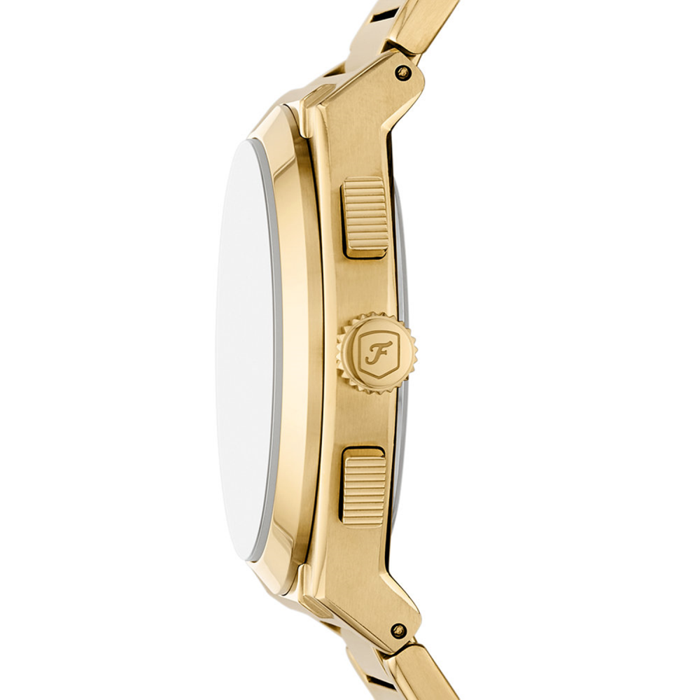 Fossil Quartz Gold Dial Chronograph Stainless Steel Men Watch FS6119