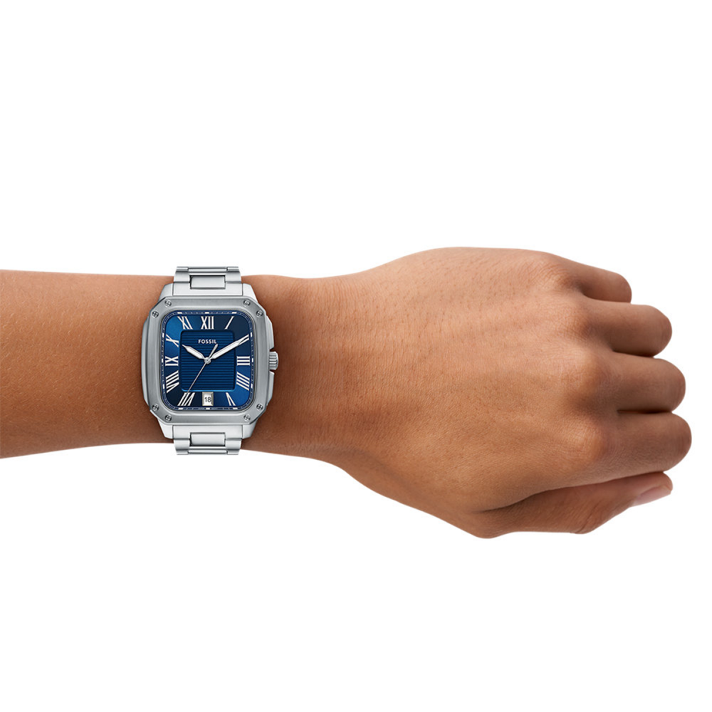 Fossil Crosby Blue Dial With Roman Number Stainless Steel Men's Watch FS6121