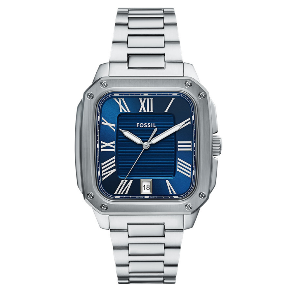 Fossil Crosby Blue Dial With Roman Number Stainless Steel Men's