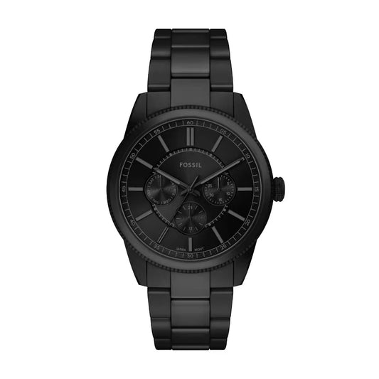 Black Fossil watch on a white background