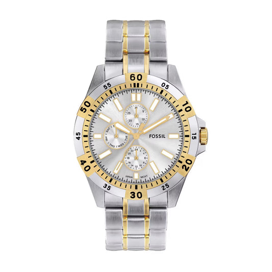 Fossil Garrett Quartz Silver Dial Multi-Function Watch For Men FS6148