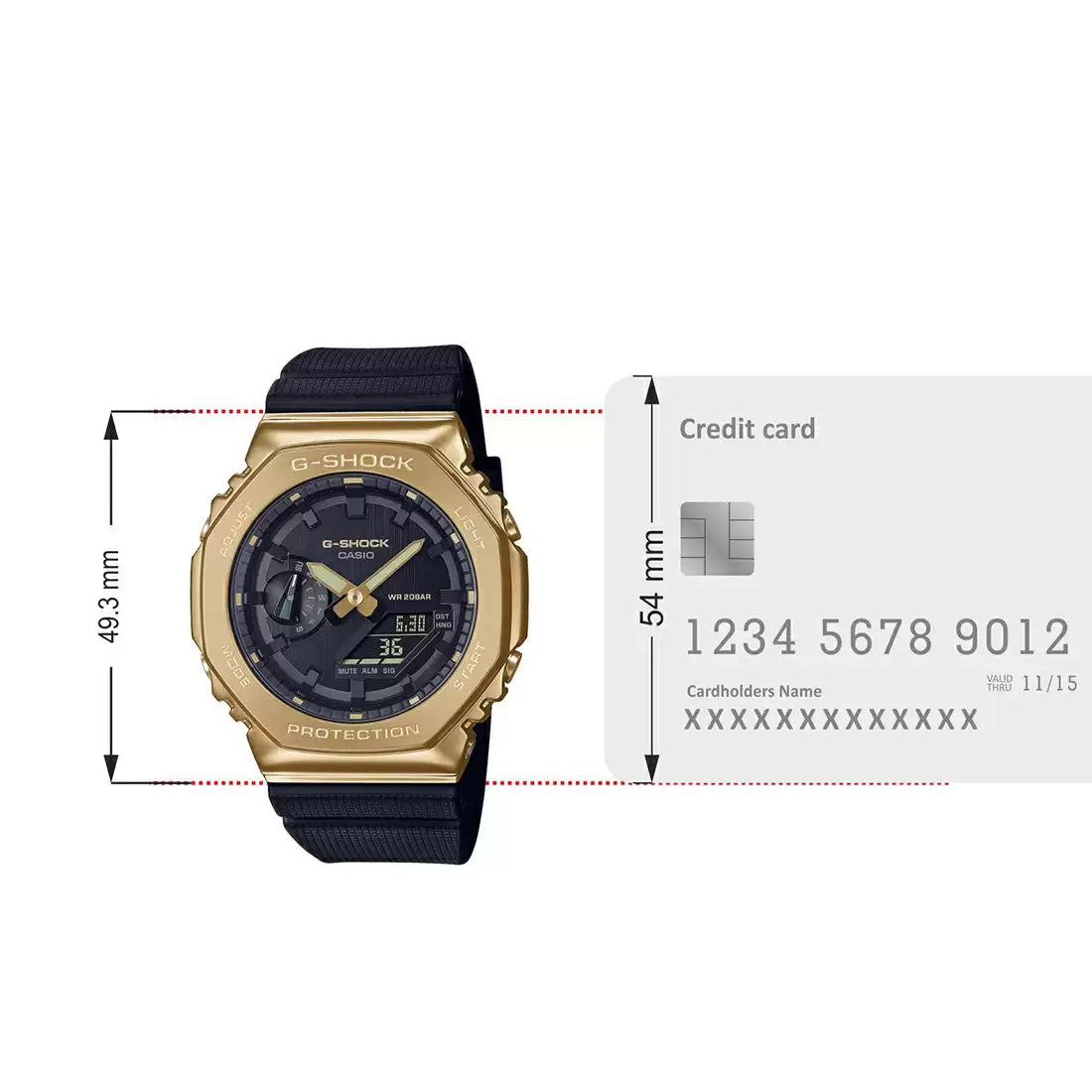 Casio G-SHOCK GM-2100G-1A9DR - G1278 Analog-Digital Black Watch