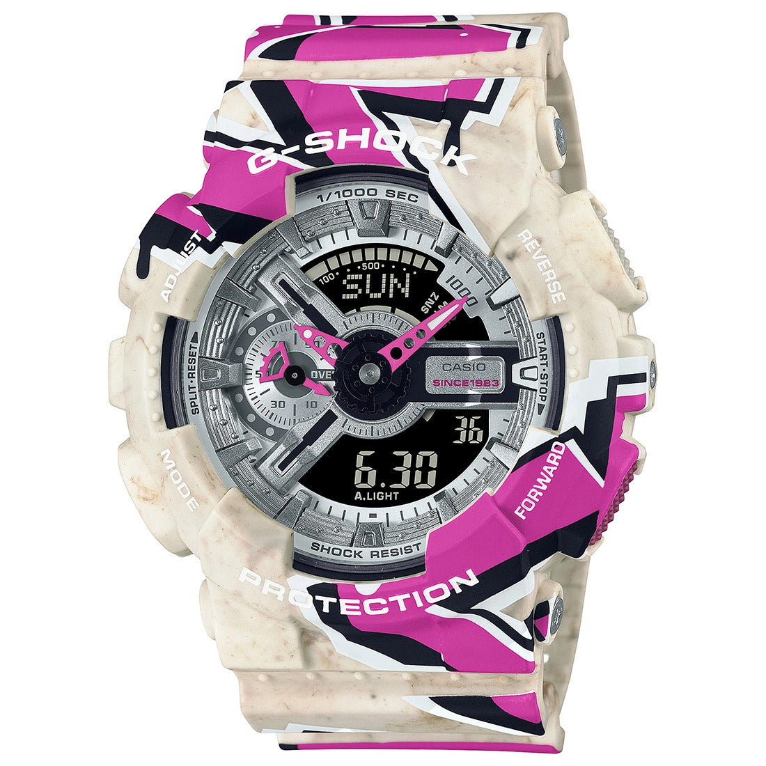 G1297 CASIO G-SHOCK GA-110SS-1ADR Graffiti Design Men's Watch