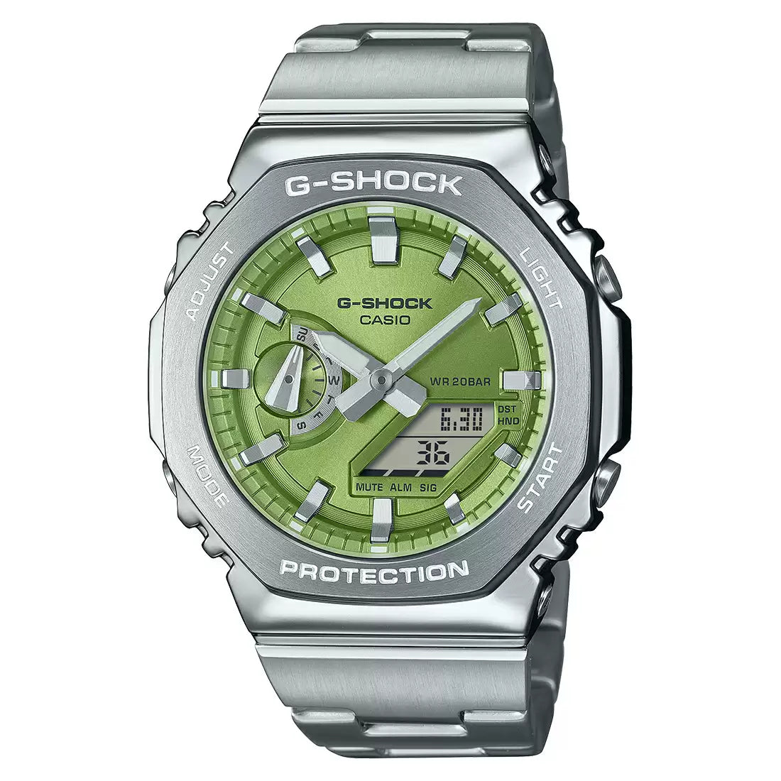 G1611 CASIO G SHOCK GM 2110D 3ADR Lime Green Dial Watch Men Sai Creations Watches