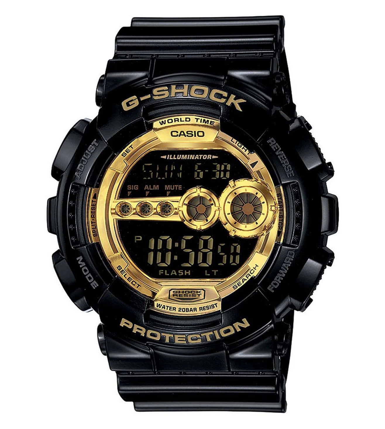 G340 Casio G Shock GD 100GB 1DR Black Gold Analog Digital Watch Men Sai Creations Watches