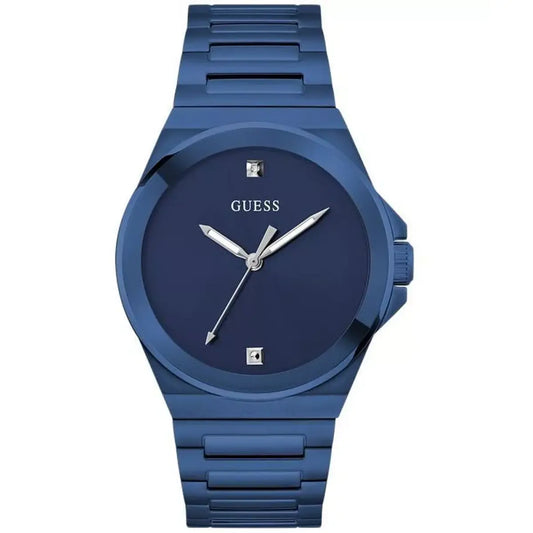 GUESS Vinyl Blue Round Dial Quartz Analog Men Watch GW0833G1
