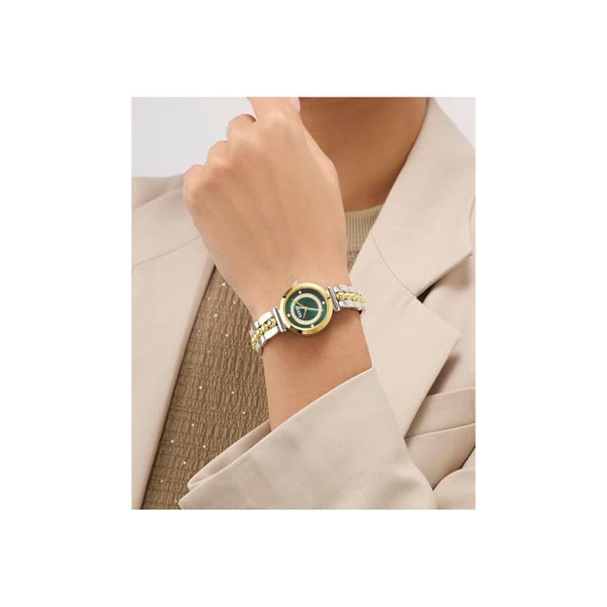 GUESS Quartz Green Dial Analog Stainless Steel Women's Watch GW0994L3