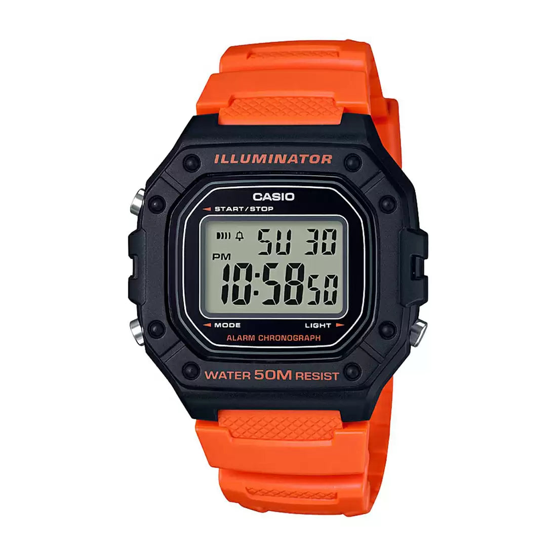 Casio i112 YOUTH W-218H-4B2VDF Orange Digital Unisex Watch