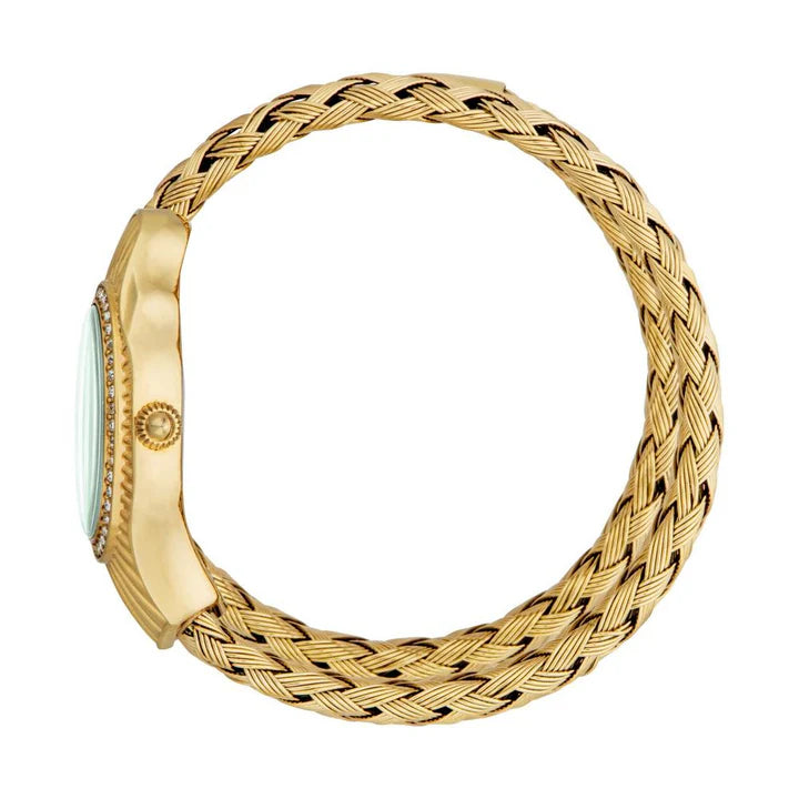 JC1L305M0035 JUST CAVALLI Green Dial Twined Snake Analog Watch for Women