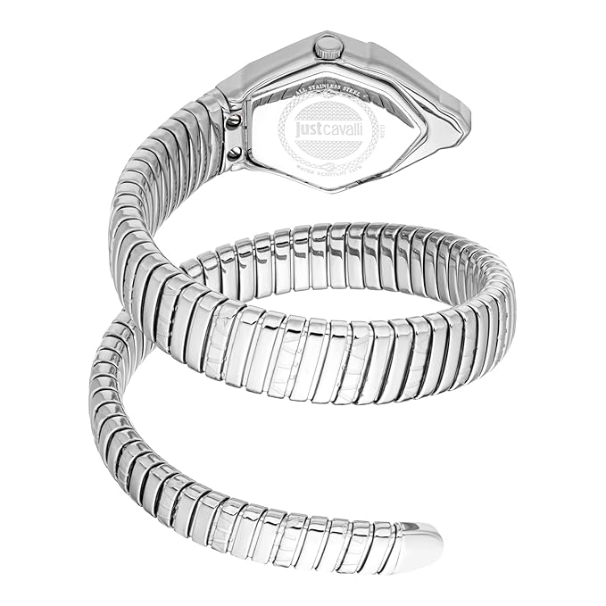 Just Cavalli Snake Gemma Silver Dial Analogue Watch For Women JC1L358M0015