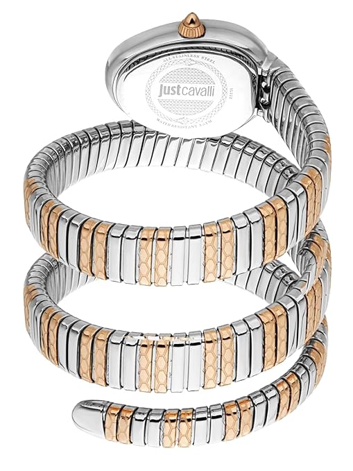 Just Cavalli Red Dial Snake Bracelet Watch For Women - JC1L349M0075