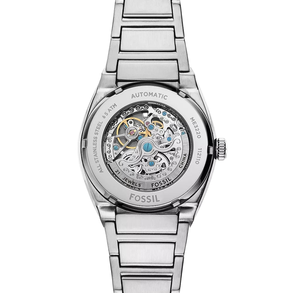 Fossil Everett Automatic Blue Dial Analog Watch For Men ME3220