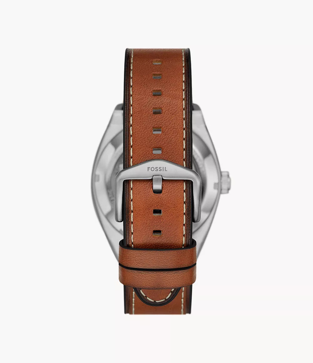 ME3261 Fossil | Everett Automatic Brown Leather Watch (Men)