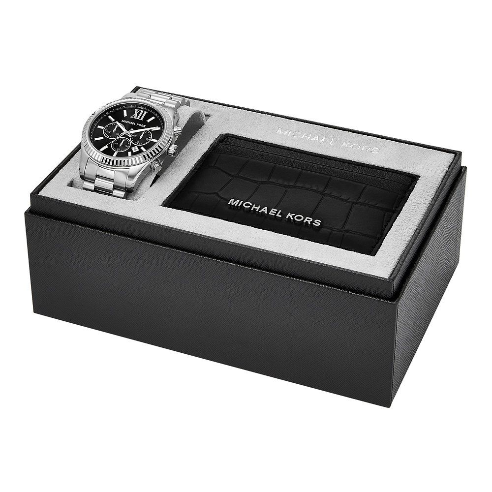 Fossil Lexington Quartz Black Dial Chronograph Watch For Men MK1091SET