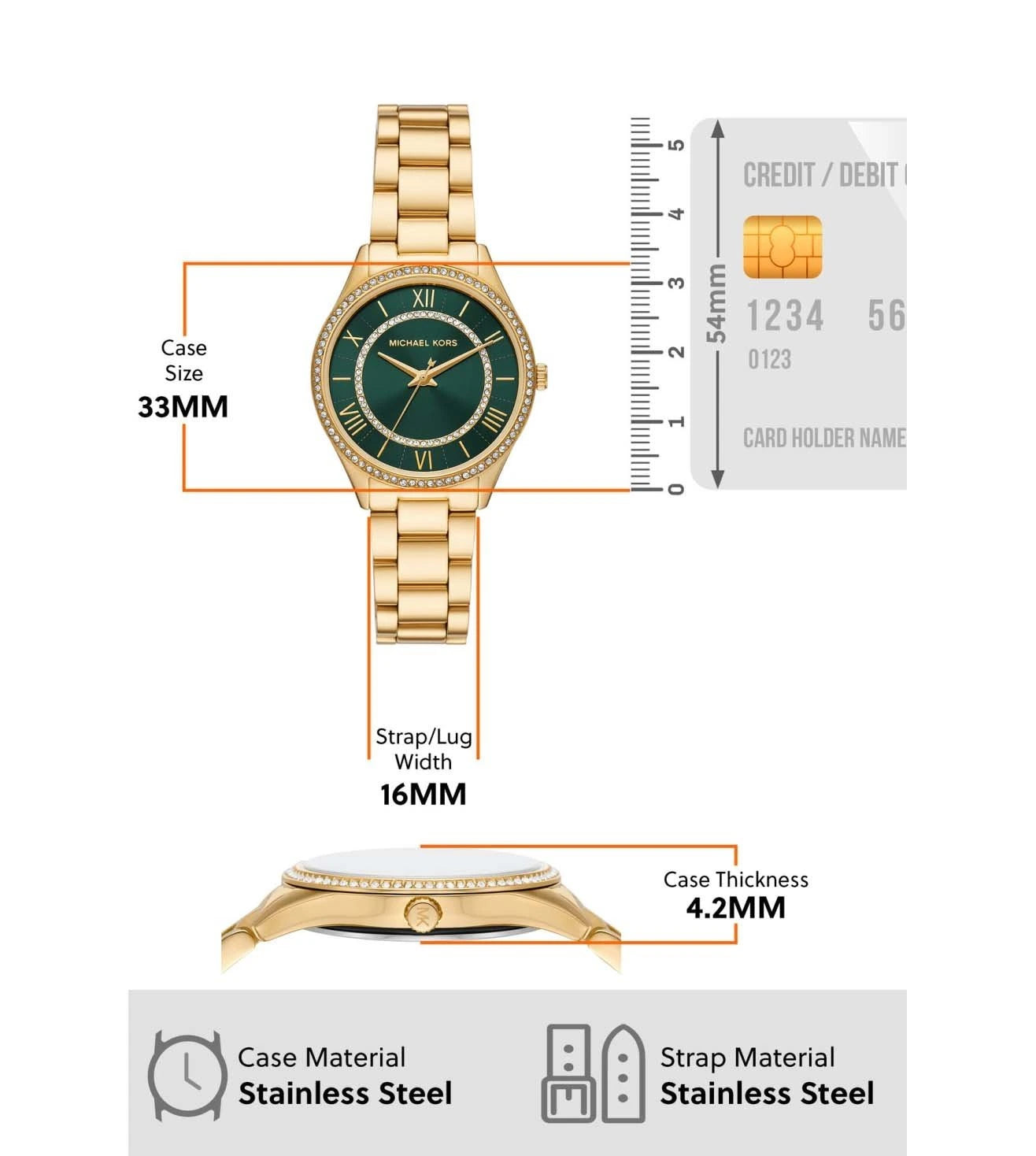 Michael Kors Lauryn Green Dial Analog Astrological Watch for Women - MK4737