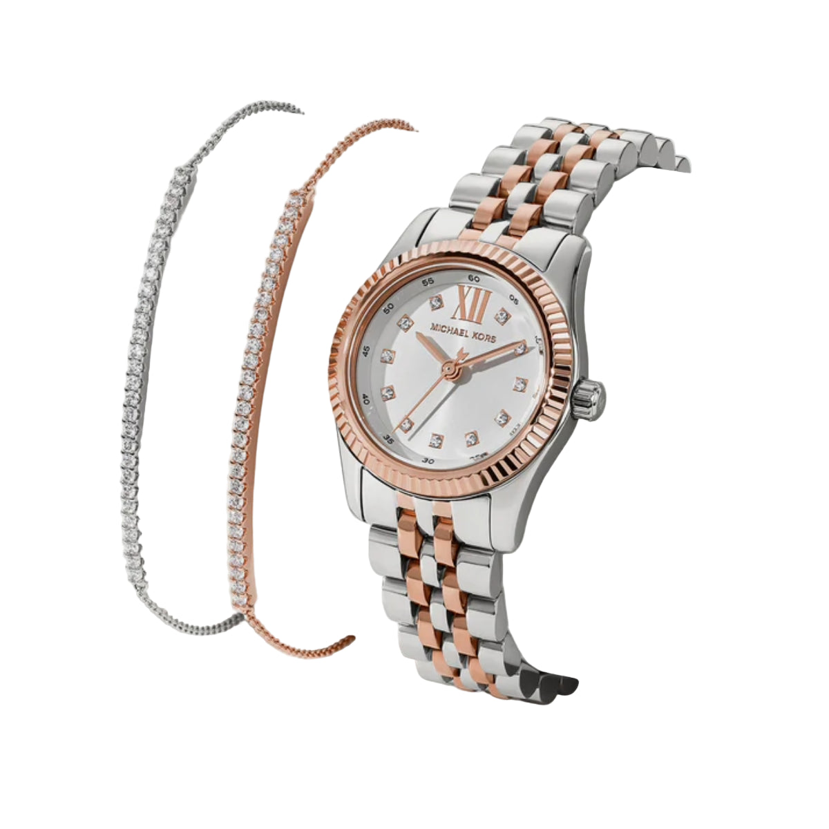 Michael Kors Lexington White Dial Analog Women Watch With Bracelet MK4817SET