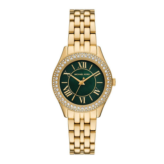 Michael Kors Harlowe Quartz Green Dial Analog Stainless Steel Women Watch MK4870