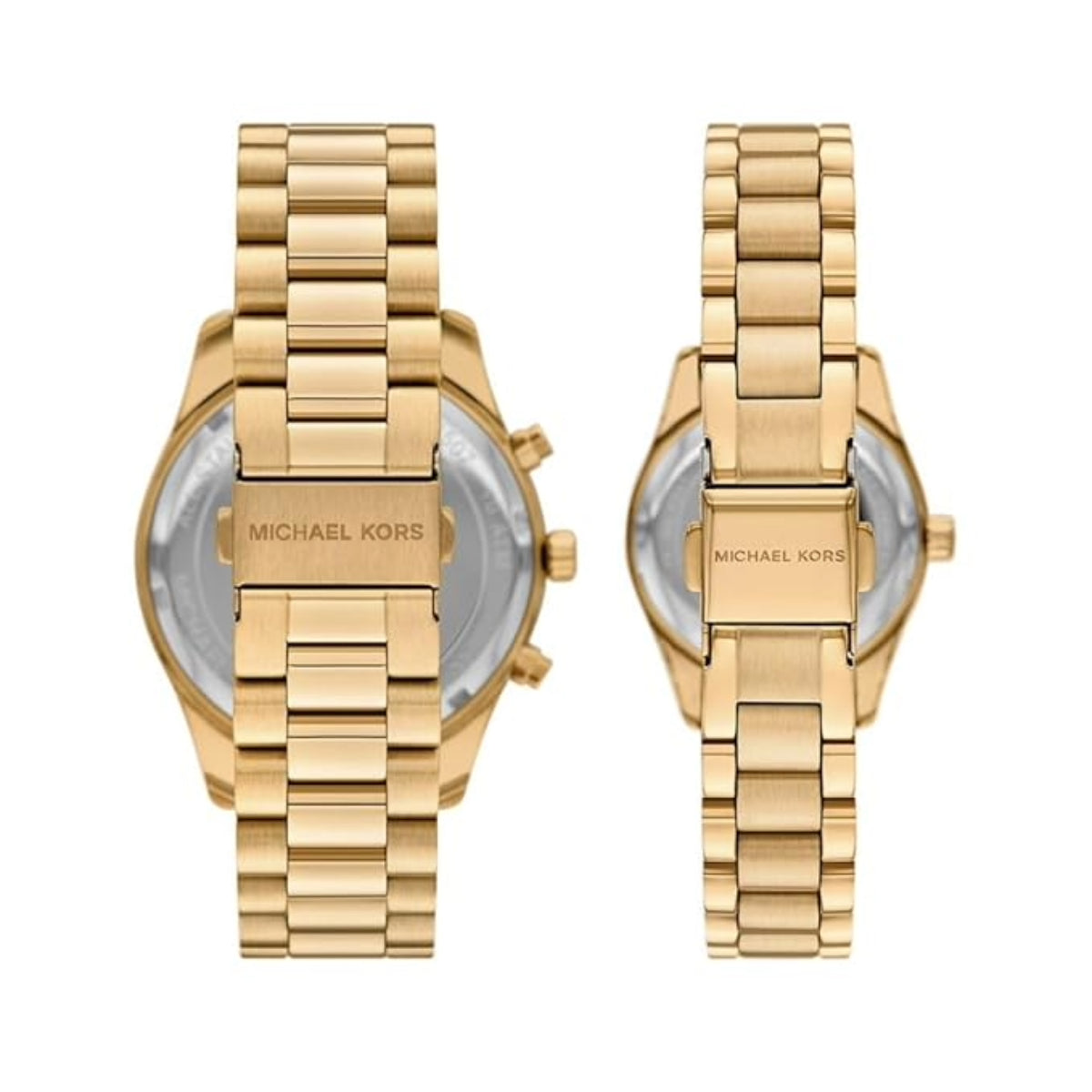 Michael Kors Lexington Quartz Gold Dial Analog Chronograph Women Watch MK4950SET