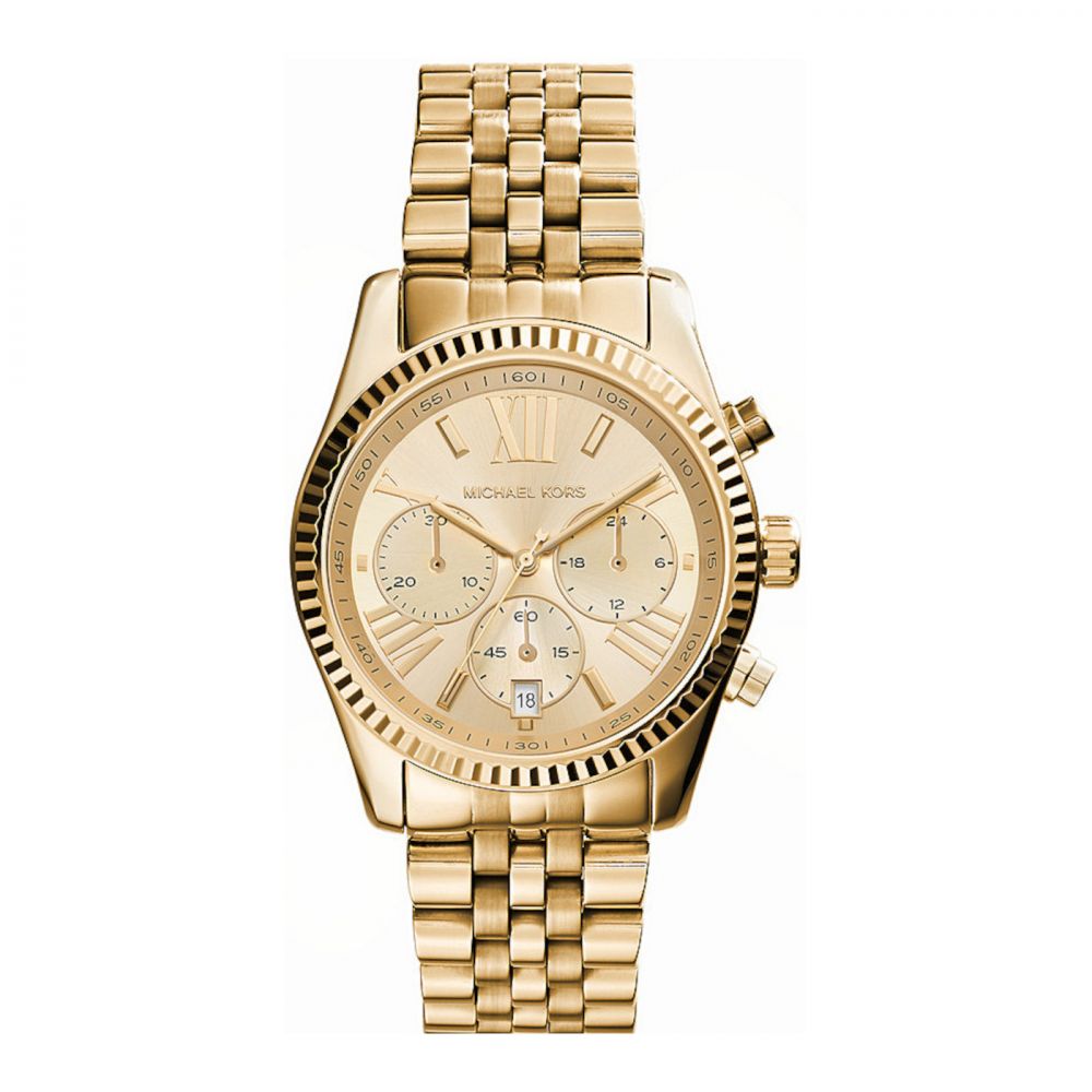 Michael Kors Lexington Quartz Gold Dial Chronograph Women Watch MK7378
