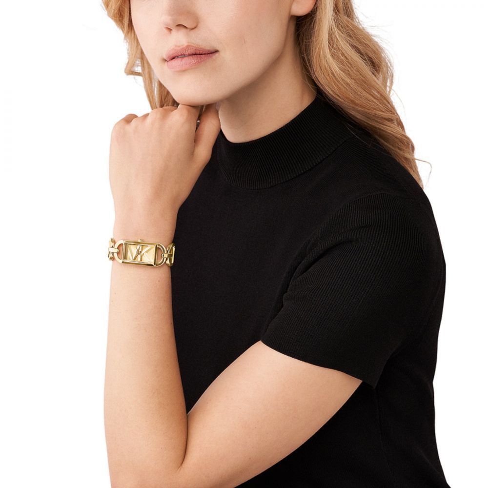 Michael Kors Empire Quartz Gold Dial Stainless Steel Women Watch MK7406