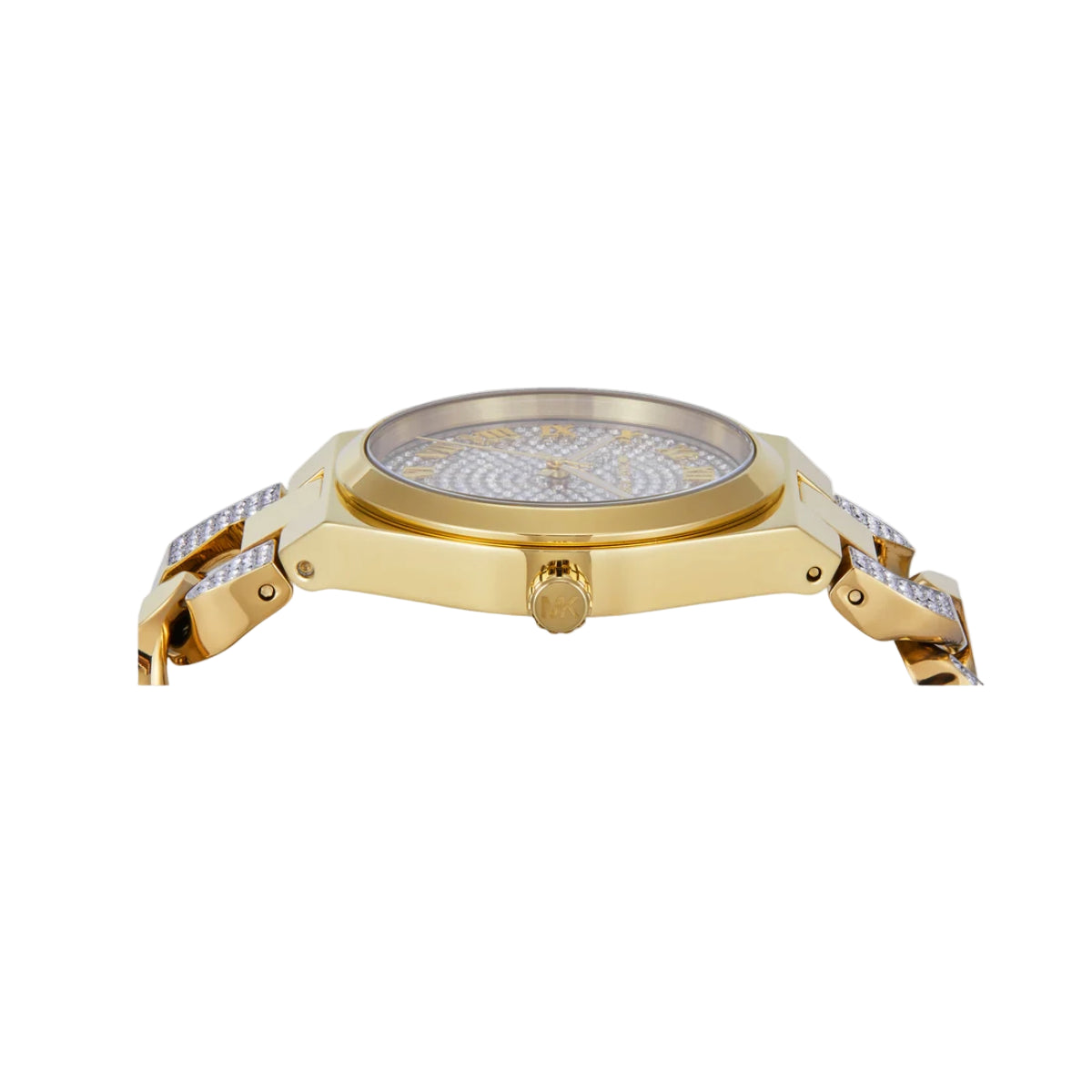 Michael Kors Lennox Quartz Gold Dial Analog Stainless Steel Women Watch MK7487