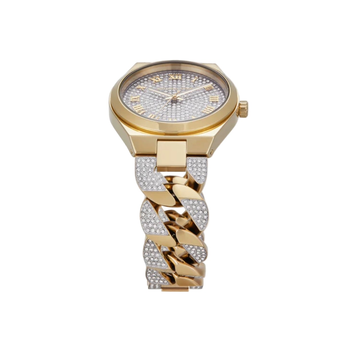 Michael Kors Lennox Quartz Gold Dial Analog Stainless Steel Women Watch MK7487
