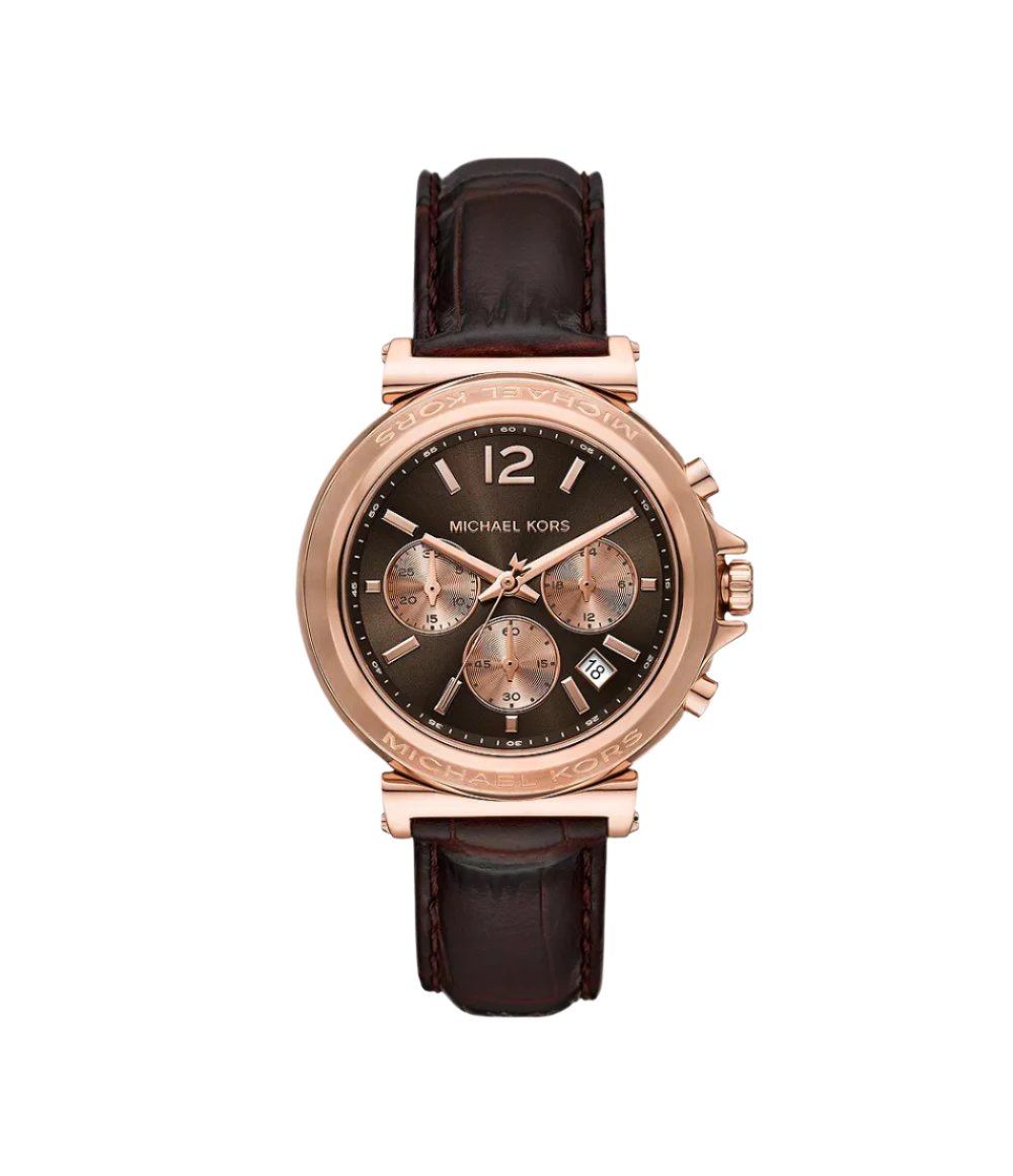 MK7497 Michael Kors Maren Chronograph Chocolate Leather Watch