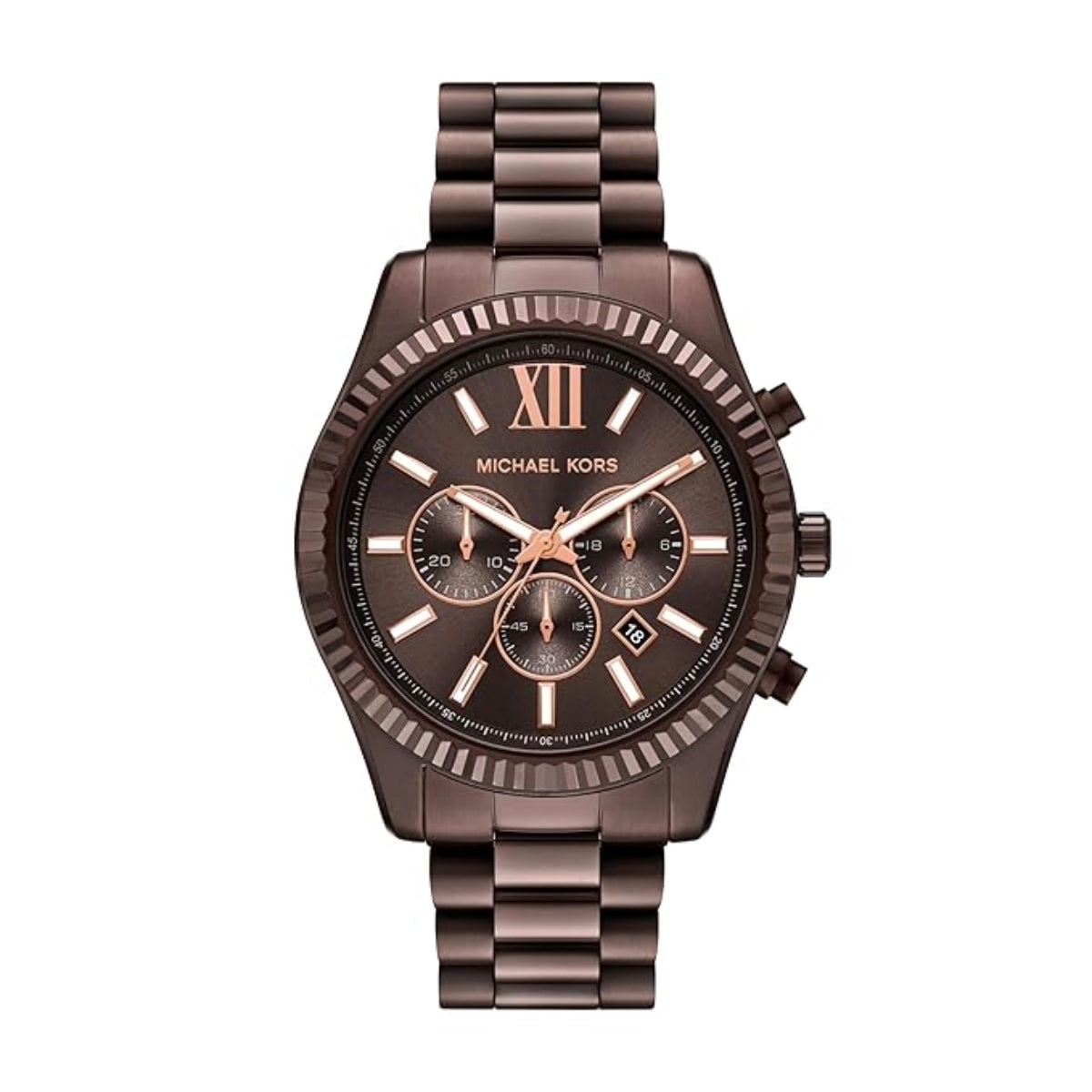 Brown Michael Kors watch on a white background