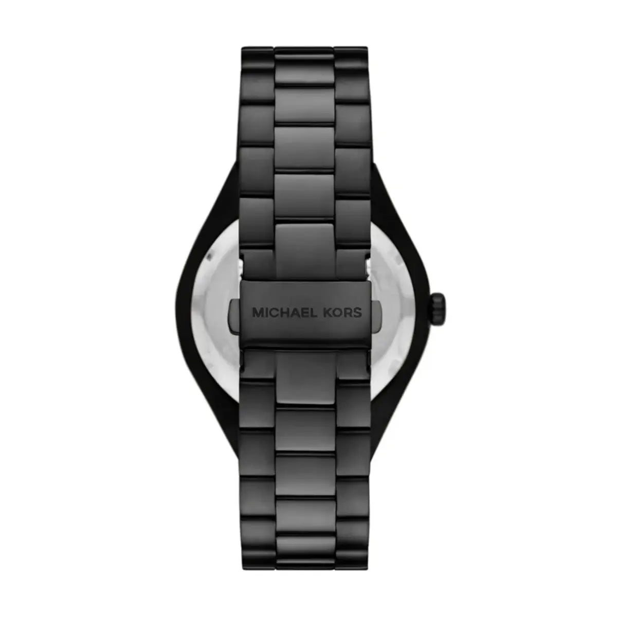 Black Michael Kors watch on a white background