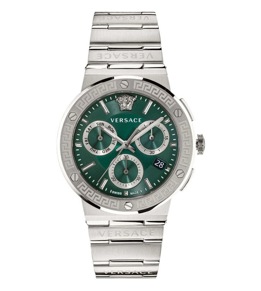 VEZ900121 | VERSACE Greca Logo Chronograph Watch for Men