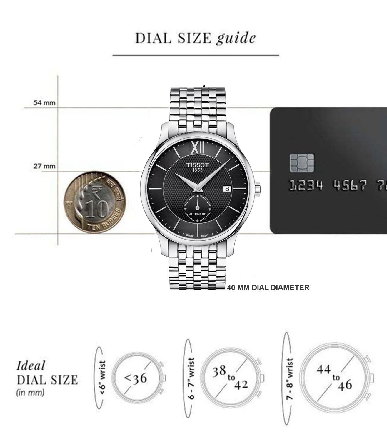 T0634281105800 | TISSOT T-Classic Tradition Automatic Small Second Watch for Men