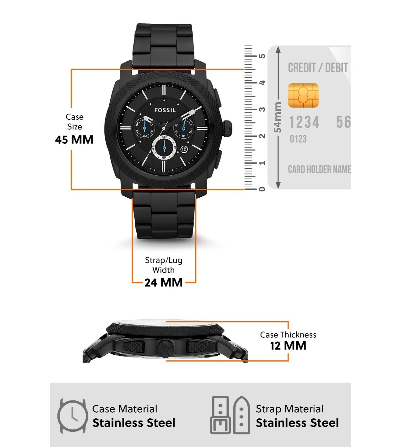 FS4552 | FOSSIL Machine Chronograph Analog Watch for Men