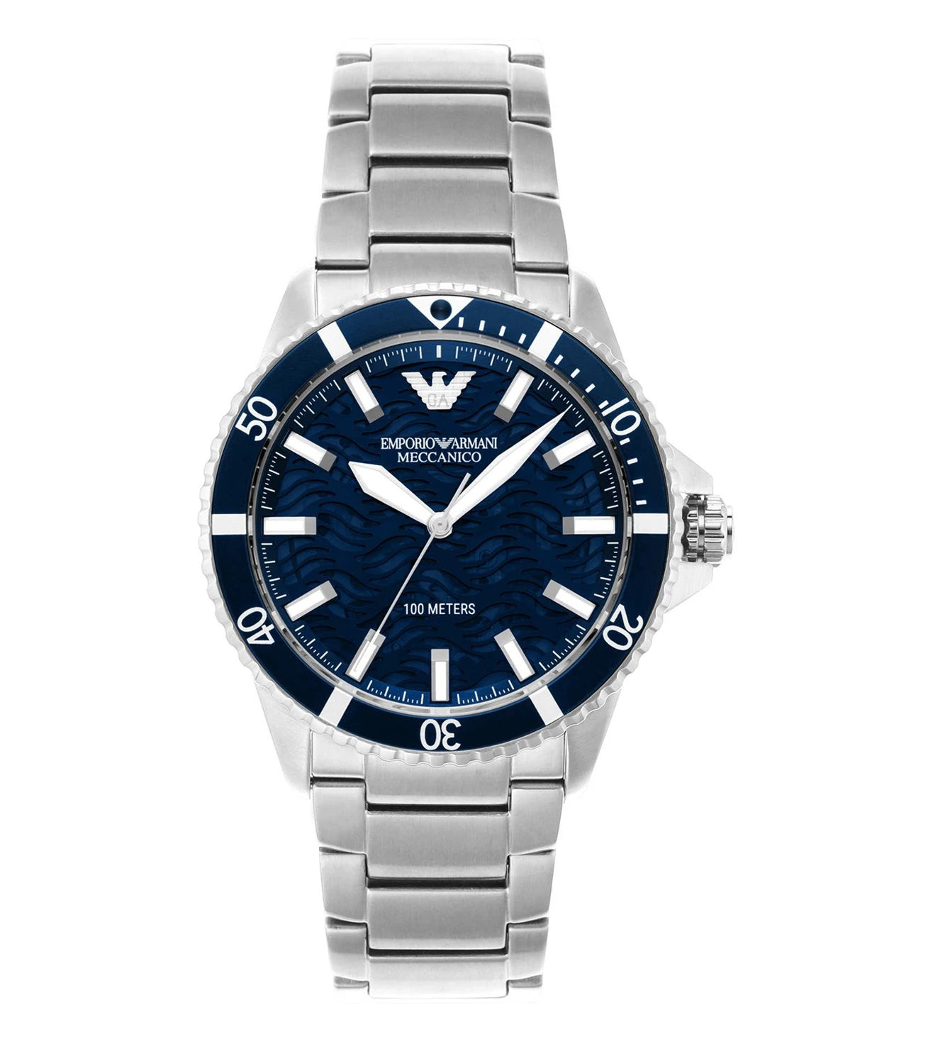 AR60059 Emporio Armani Round Navy Blue Analog Watch Men Sai Creations Watches