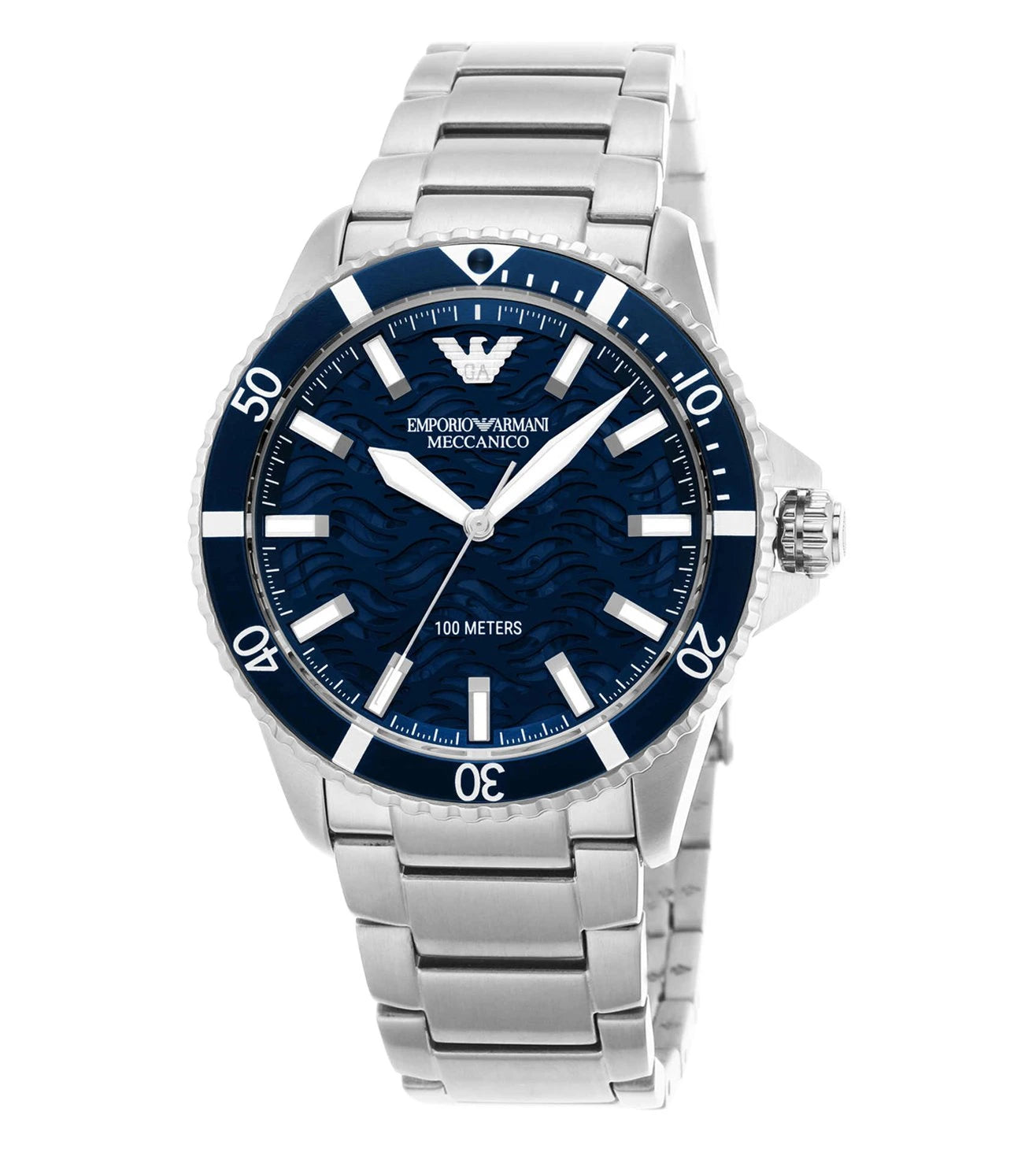 AR60059 Emporio Armani | Round Navy Blue Analog Watch (Men)