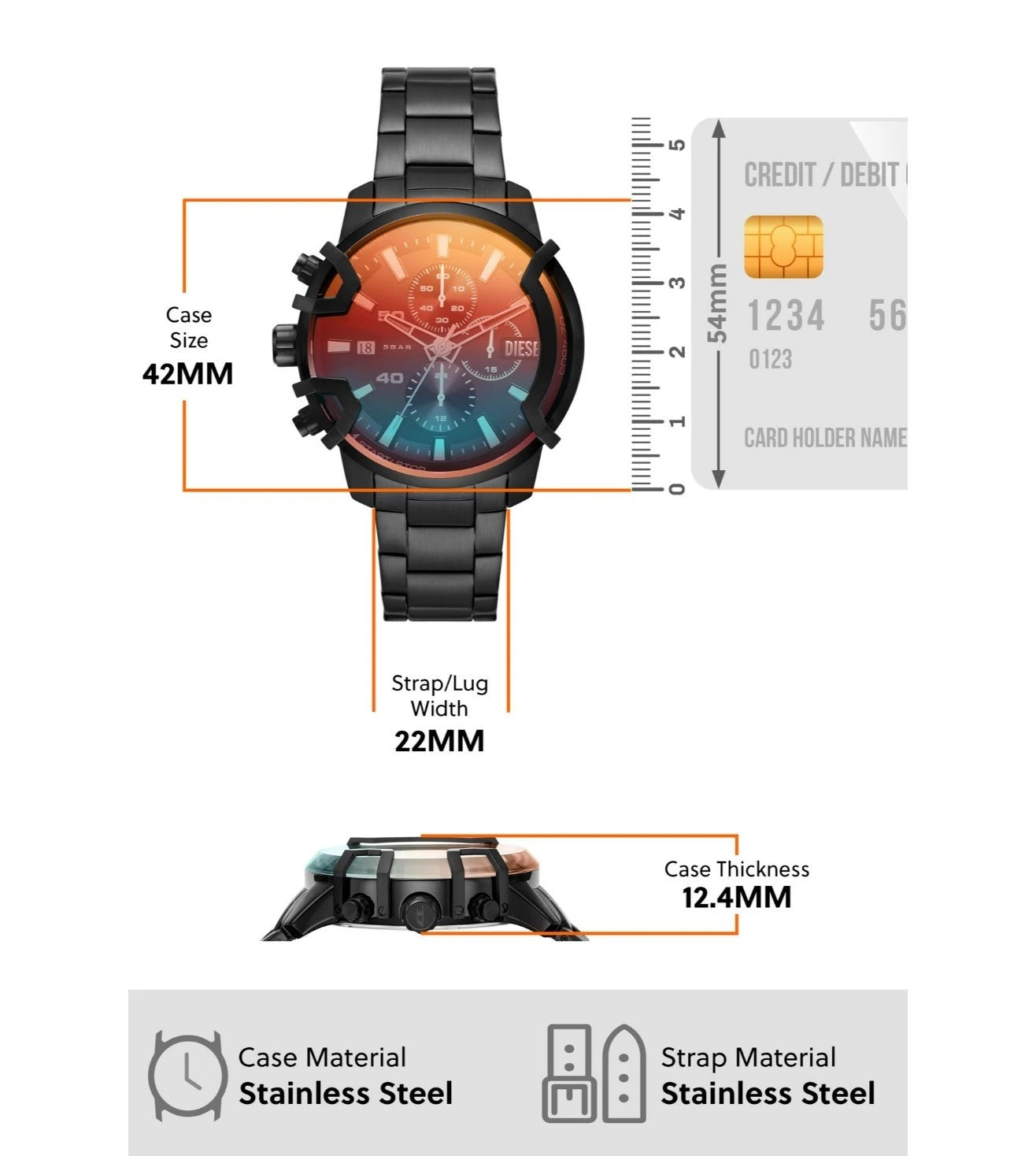 DZ4605 | DIESEL Griffed Chronograph Analog Watch for Men