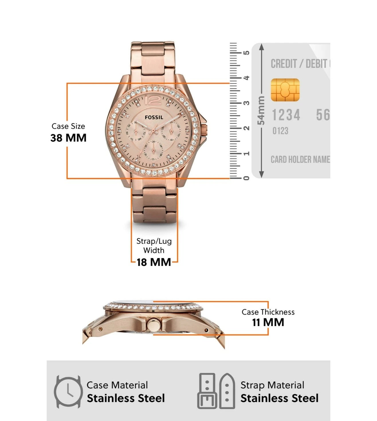 ES2811 | FOSSIL Riley Multifunction Analog Watch for Women