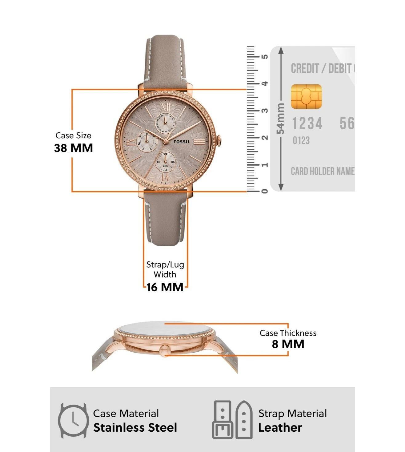 ES5097 | FOSSIL Jacqueline Multifunction Analog Watch for Women