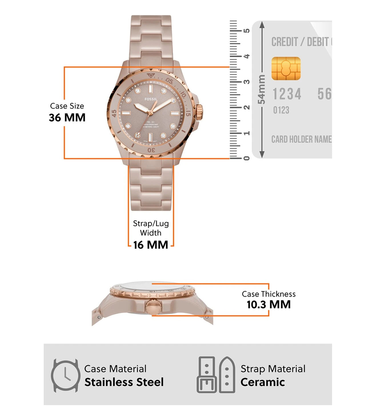 CE1111 | FOSSIL FB-01 Analog Watch for Women