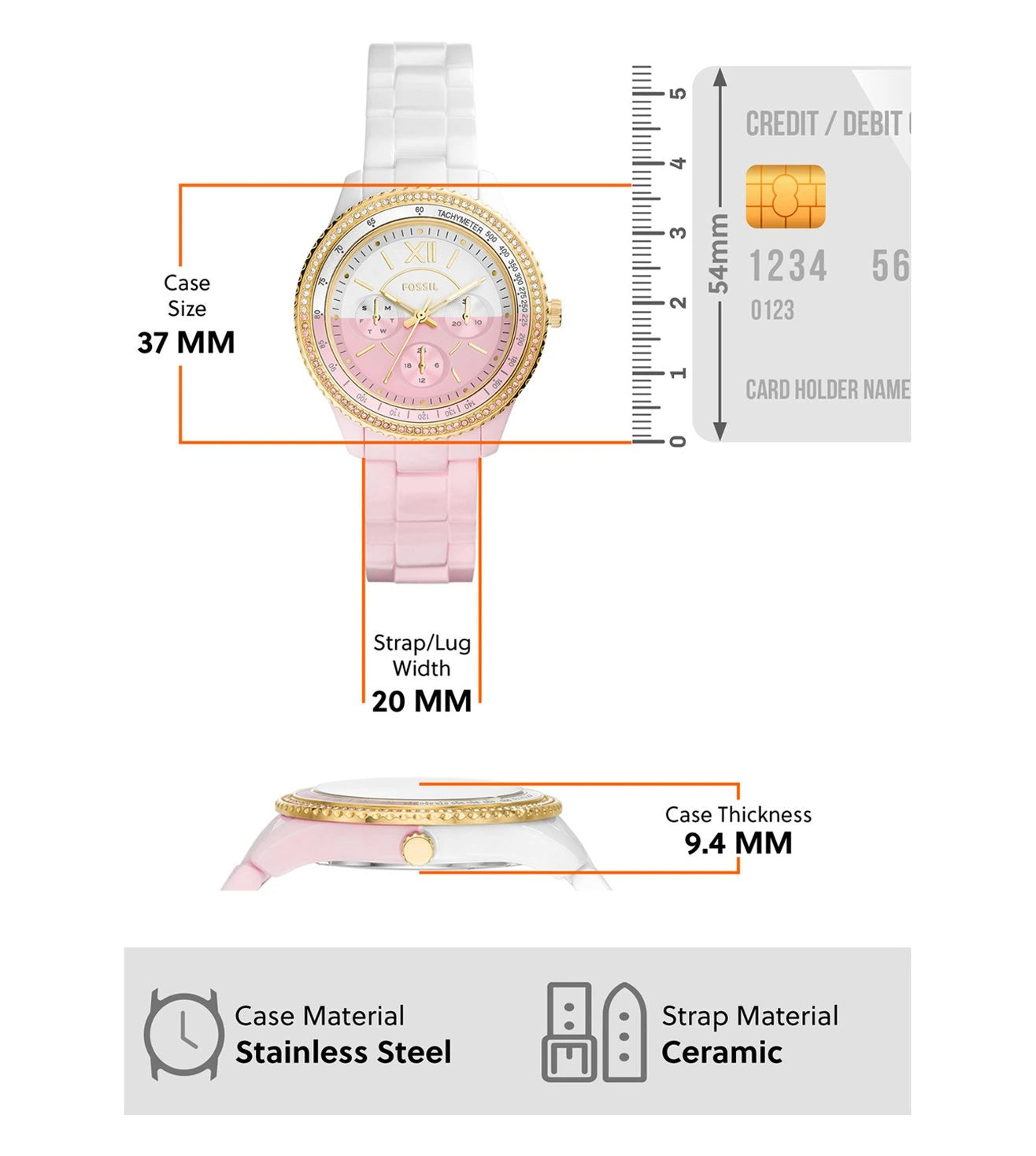 CE1119 | FOSSIL Stella Multifunction Analog Watch for Women