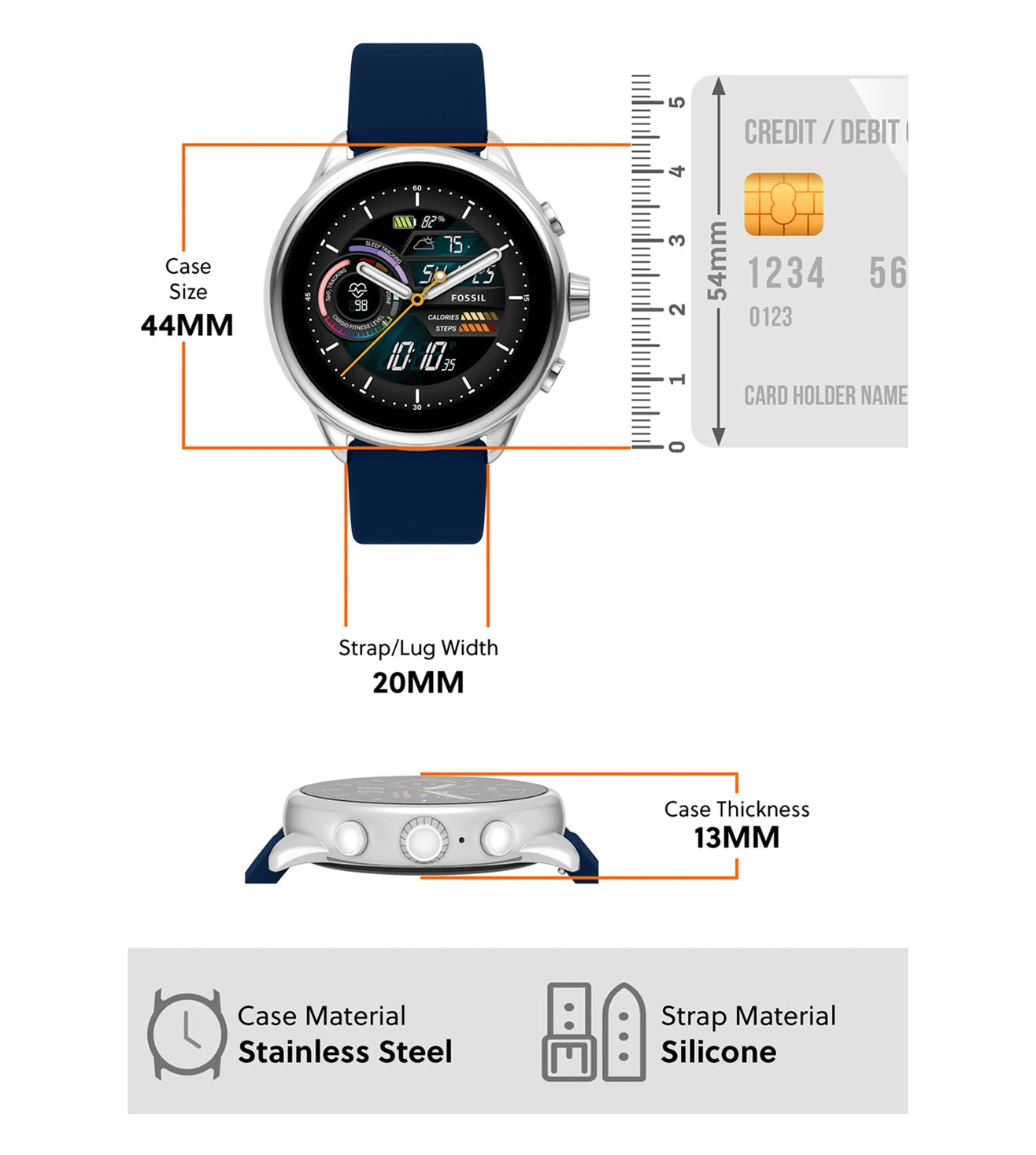 FTW4070 | FOSSIL Gen 6 Display Wellness Edition Unisex Smart Watch