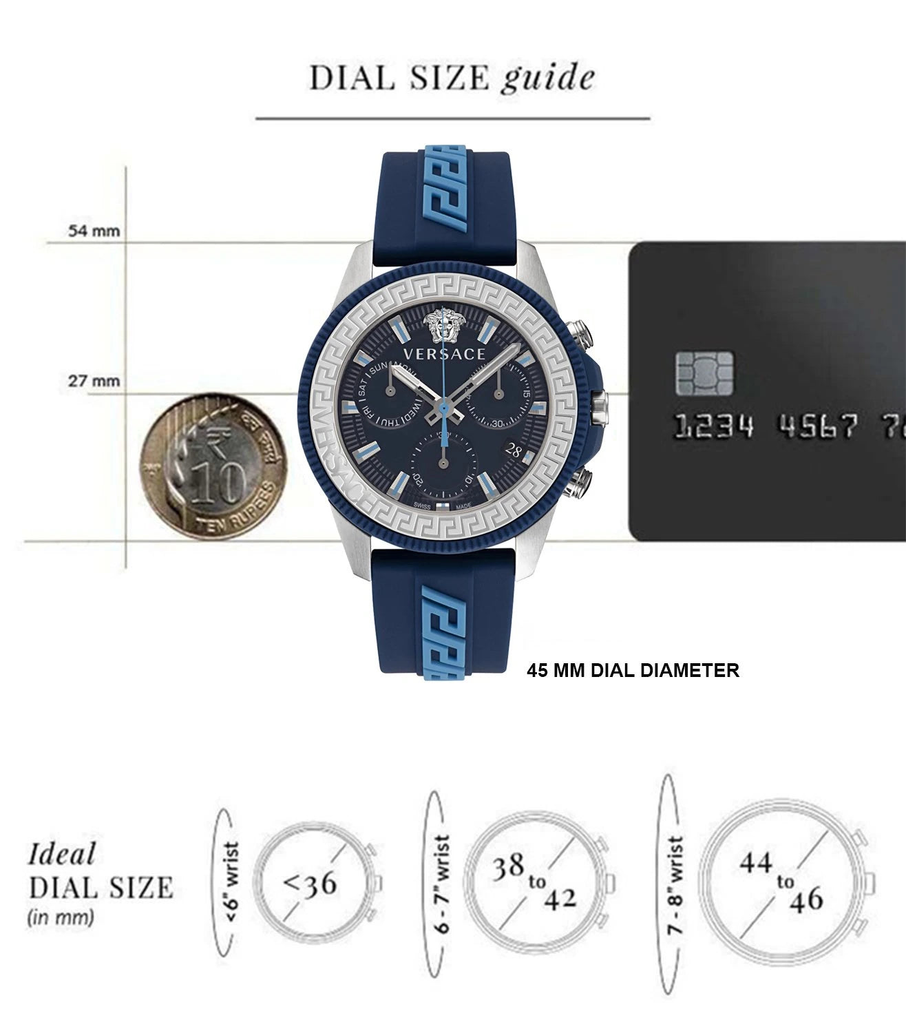 VE3J00122 | VERSACE Greca Action Chronograph Watch for Men